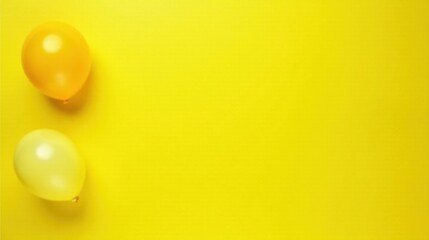 Two vibrant balloons on a sunny yellow background, perfect for cheerful celebrations and festive designs.