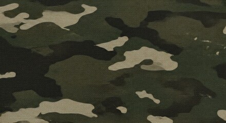 Fototapeta premium Green Brown Camouflage Fabric Texture Soft Light. AI Generated