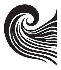 water style Abstract Wave Forms  Silhouette Vector on a White Background