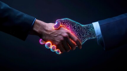 Humanoid AI Handshake Future of Business Collaboration