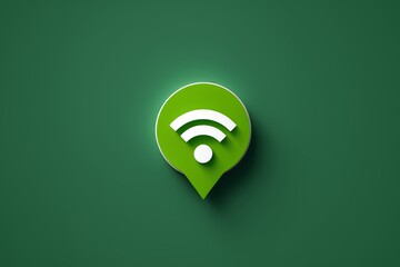 a green leaf with a wifi icon on it