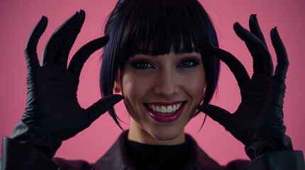 young woman in halloween costume