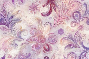 Intricate floral design with swirling patterns and vibrant pink accents created on a textured background suitable for artistic creations