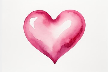 there is a watercolor painting of a pink heart on a white background