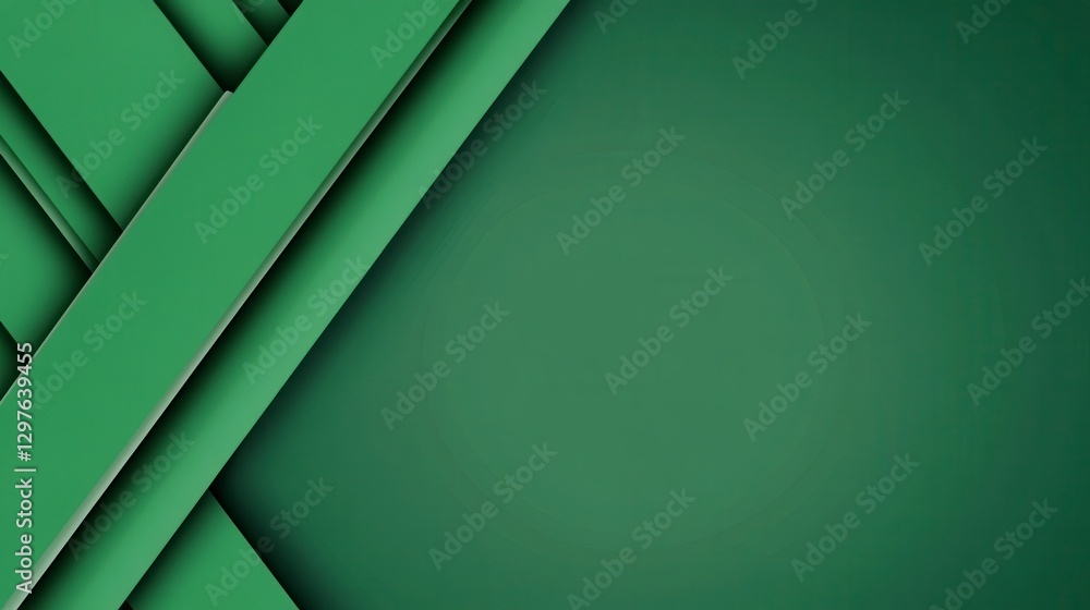 Poster abstract green background with diagonal stripes and layer effect. shades of green create depth and t