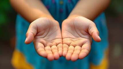 Small open hands with fingers extended and palms facing forward