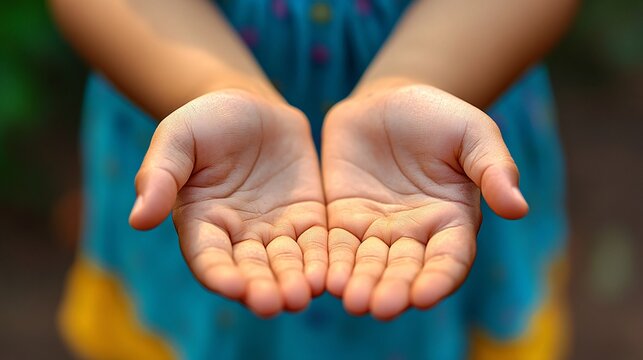 Small open hands with fingers extended and palms facing forward