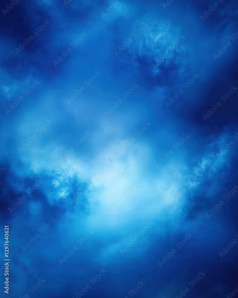 Aufkleber ethereal blue sky with soft clouds creating a serene and calming atmosphere in a dreamy celestial ex