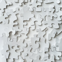 White Puzzle Pieces Cut Out – Concept of Solving Problems, Connections, and Strategy