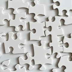 White Puzzle Pieces Cut Out &ndash; Concept of Solving Problems, Connections, and Strategy