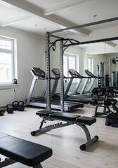 Fototapeta premium white vivid Gym design cozy Eclectic decor