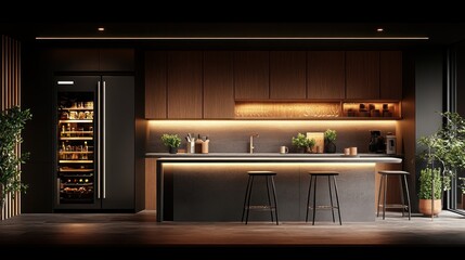 Modern Dark Kitchen Interior Design