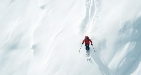 Skiing adventure snowy mountains action photography winter wonderland aerial view thrill and excitement