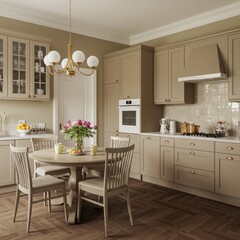 soft earth Kitchen design Art Deco Hollywood decor