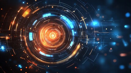 Futuristic digital circular interface