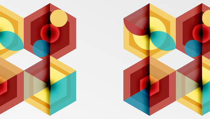 Hexagons design geometric abstract background