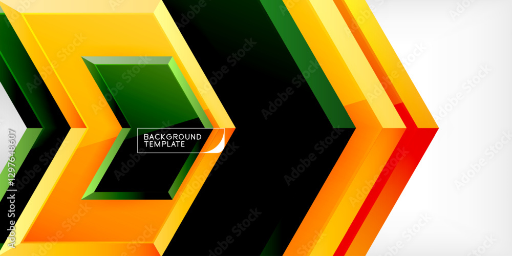 Poster vector 3d arrow techno design template