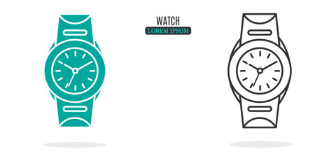 Illustration symbol. Watch abstract illustration design. Stock vector icon.