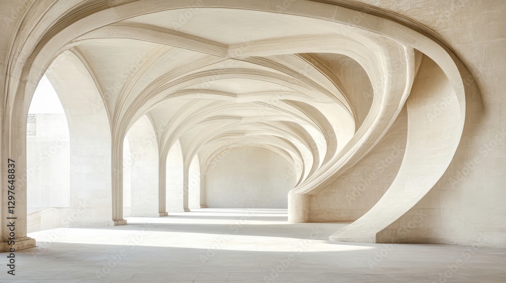 Poster architectural patterns with dynamic lines and natural light