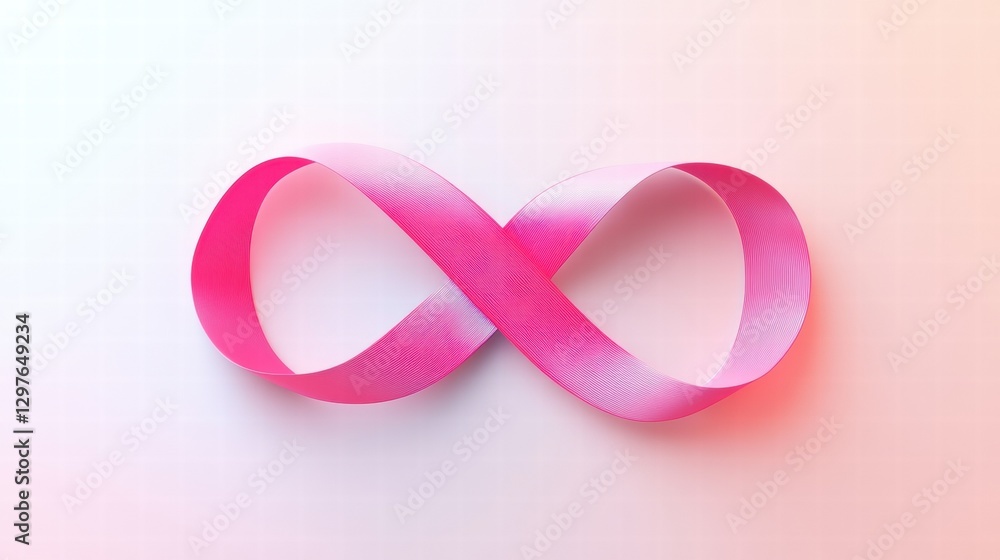 Aufkleber symbolic pink ribbon in the shape of infinity representing hope and awareness for health causes. gen