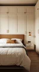 Cinnamon Slate Cream Bedroom design Retro Futuristic decor