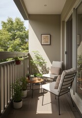 retro minimalist Balcony design Cottagecore Ryokan decor