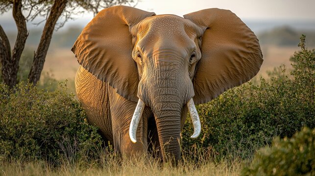 Majestic elephant encounter in african savanna wildlife photography natural habitat close-up view conservation awareness