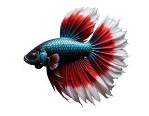Fototapeta premium Colorful Betta Fish with Flowing Fins and transparent background