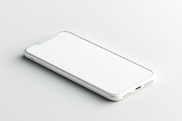 High Detail Image of White Modern Smartphone Mockup Isolated on White 3D Rendering