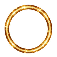 Golden Sparkling Ring with Transparent Background