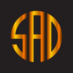 SAD modern elegance and creative logo design .SAD luxurious alphabet design . SAD letter initial logo design.