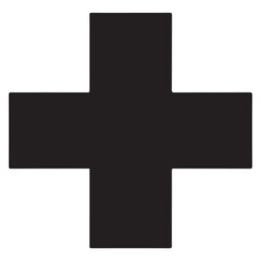 Obraz premium Black Plus Sign Vector Graphic Medical Cross Silhouette Illustration