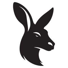 Kangaroo Head Vector Silhouette Elegant Artwork for Logo Design