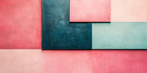 Fototapeta premium Abstract composition of geometric shapes and varied pastel colors