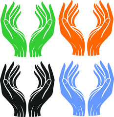 Vibrant Multicolor Open Hands Symbolizing Support and Unity