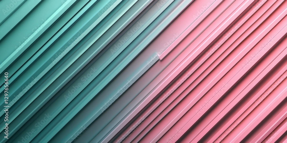 Poster Parallel diagonal lines with distinct color gradient transition