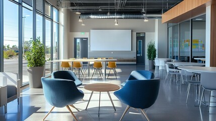 Modern Interior Depicting Comfortable Seating And Gathering Spaces