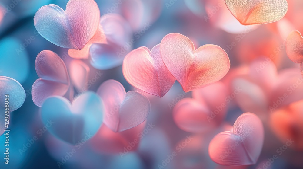 Poster colorful arrangement of butterfly-shaped paper cutouts in soft pastel colors creating a whimsical ba