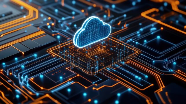 Exploring cloud computing innovations digital realm visual representation futuristic environment aerial view technology concept