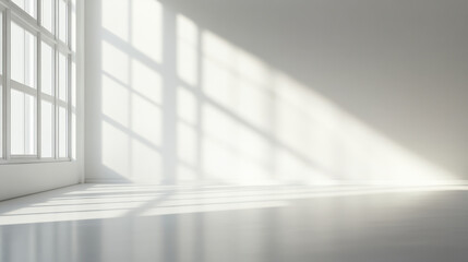 The shadow of sunlight shining on the gray wall