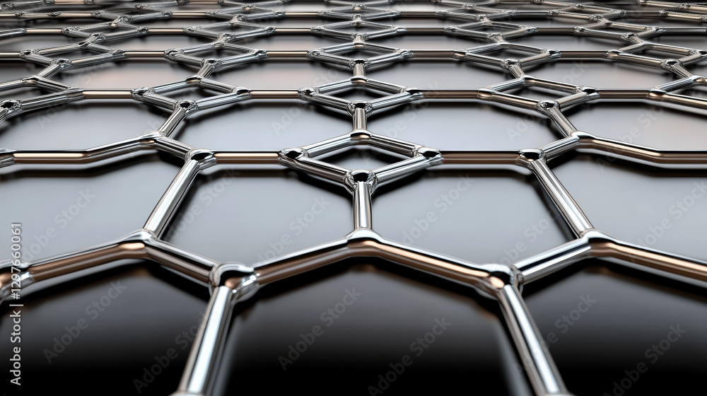Poster close up of graphene sheet showcasing its ultra thin structure and unique pattern