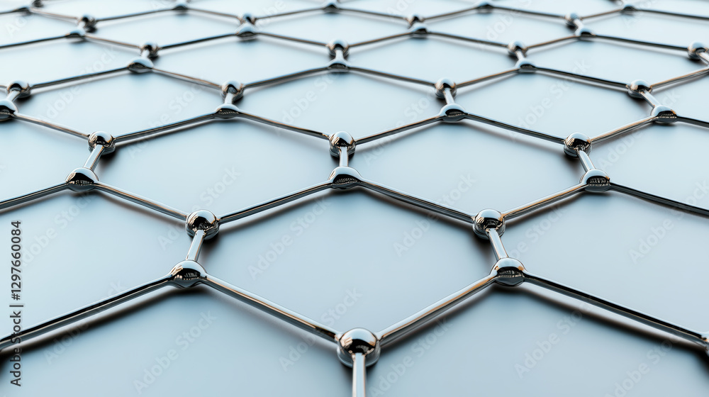 Poster close up of graphene sheet showcasing its unique hexagonal structure