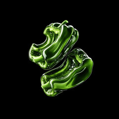 Fototapeta premium Abstract Green Liquid Wave with 3D Design and Organic Elements