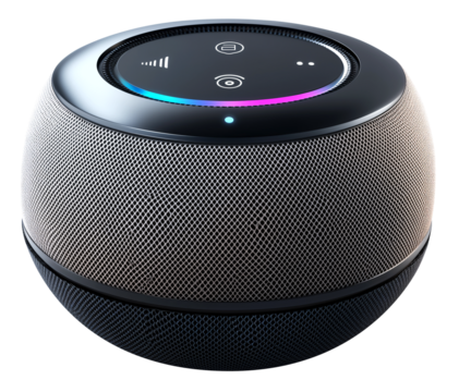 sleek, modern portable wireless speaker with touch control interface and LED indicators, perfect for enhancing audio experiences on go