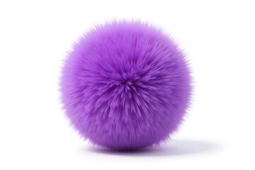 Vibrant purple fuzzy sphere with soft spiky texture on white background