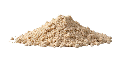 Pile of light brown powder with transparent background