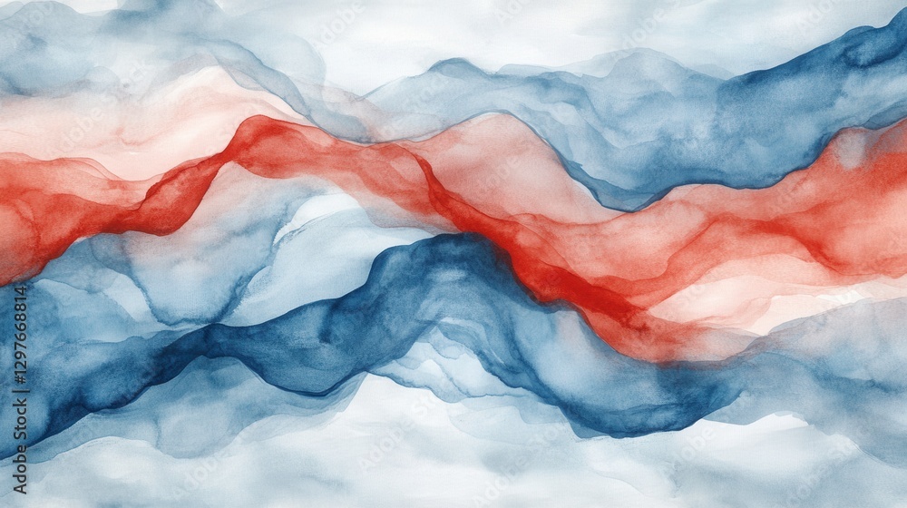 Poster soft dynamic patterns with light waves on white background