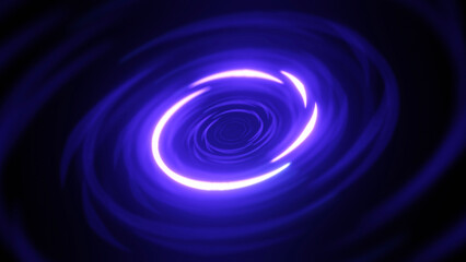 Blue Neon Spiral Geometric Abstract in 3D