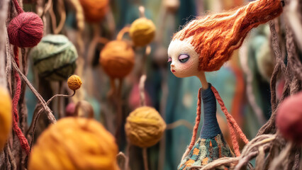 Fantasy world made of wool