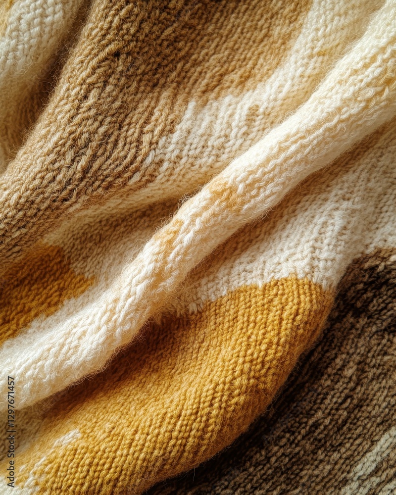Poster cozy knitted texture with warm earth tones creating a soft and inviting atmosphere for relaxation